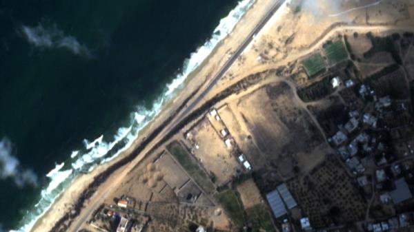 Satellite image of Al Rashid road taken on October 16