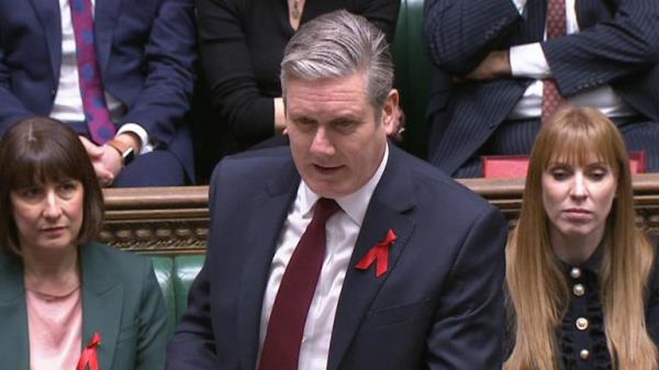 Keir Starmer during PMQS