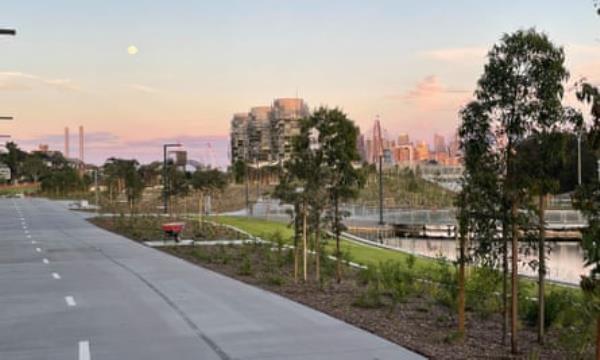 The new Rozelle parkland, which has been built on top of the underground part of the Westco<em></em>nnex Interchange, but which is yet to open to the public