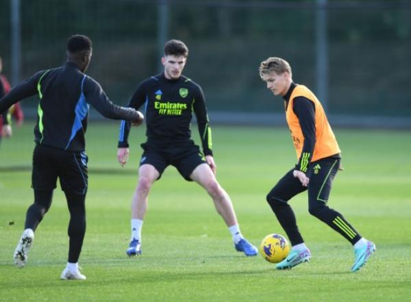 Martin Odegaard in Arsenal Training Session