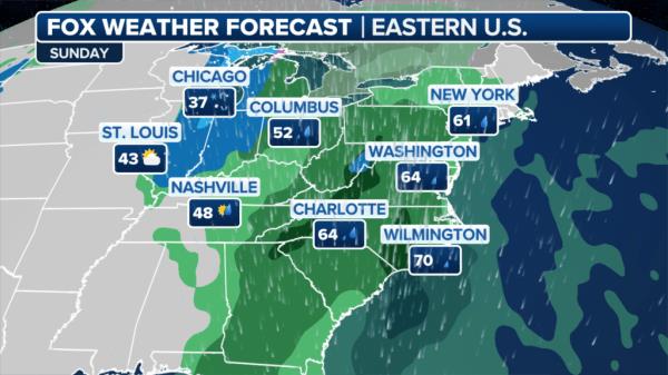 Precipitation is expected to approach western regions of the Northeast on Saturday and make it to the Interstate 95 corridor by Sunday.