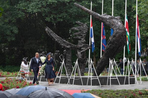 The king made his remarks during a ceremony commemorating the abolition of slavery.