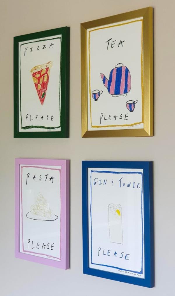 Tatiana Alida prints for the kitchen in f<em></em>rames brought on Amazon