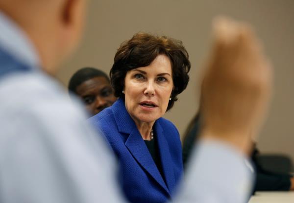 Rosen is pictured speaking at a roundtable event in 2018.