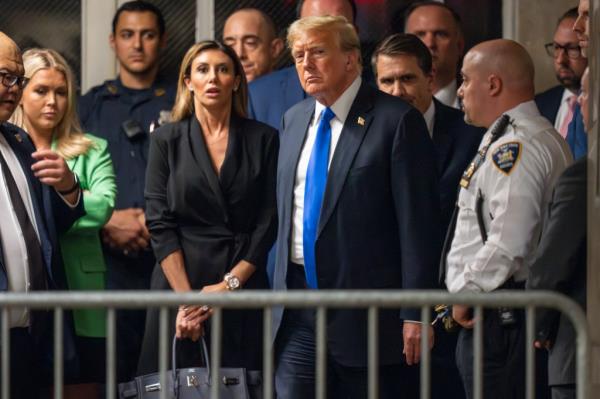 Do<em></em>nald Trump attends trial at Manhattan Criminal Court May 30th 2024 in New York City.