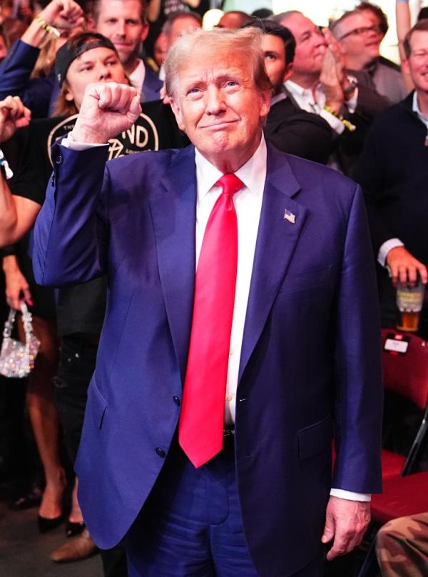 Do<em></em>nald Trump, is seen in attendance during the UFC 302 event at Prudential Center on June 01, 2024 in Newark, New Jersey. 