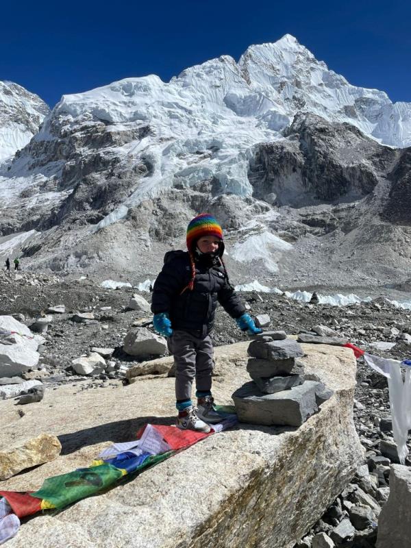 Toddler Carter Dallas at Everest's ba<em></em>se Camp