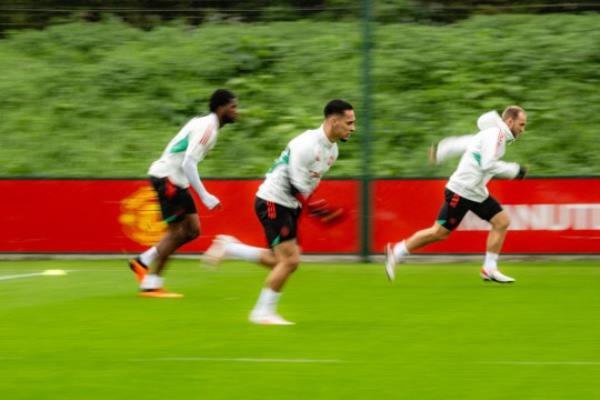 Antony during a Manchester United training session