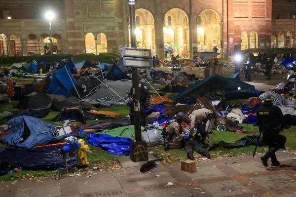 The California Highway Patrol moved in around 3 a.m. local time – a<em></em>bout nine hours after the protesters ignored the formal dispersal orders issued at a<em></em>bout 6 p.m. Wednesday, according to reports.