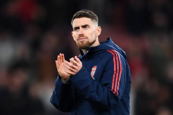 Jorginho applauds the fans after an Arsenal game