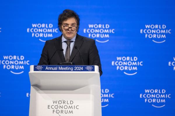 Argentina President Javier Milei has been praised by co<em></em>nservatives for his pro-capitalist speech at the World Eco<em></em>nomic Forum in Davos on Wednesday.