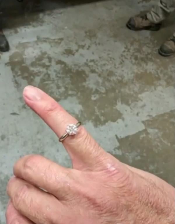 A woman told workers the ring was accidentally thrown out after her husband dropped off trash at the station. 