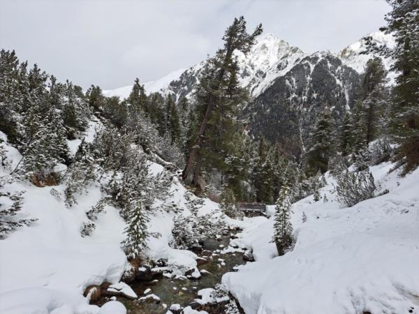 Sian Elvin snowshoeing in Innsbruck, Austria