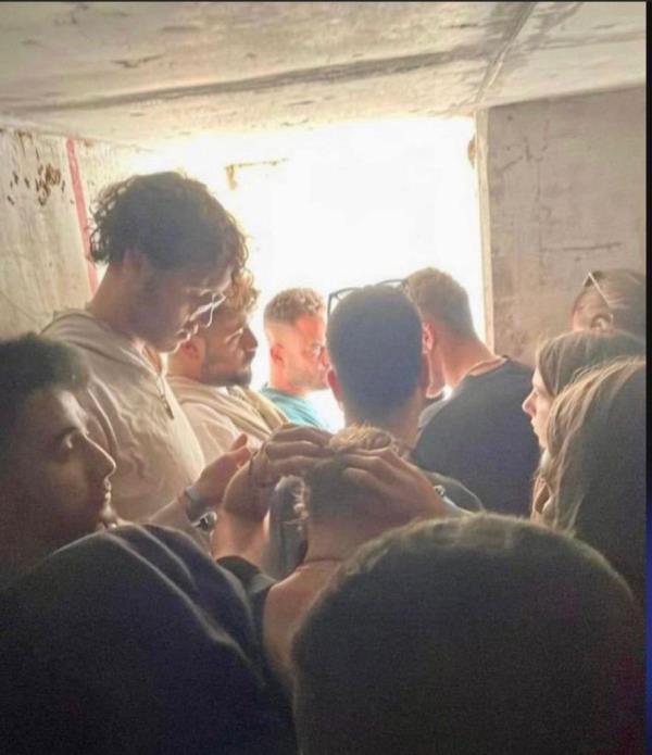 Laor Abramov, 20, in Israeli shelter.