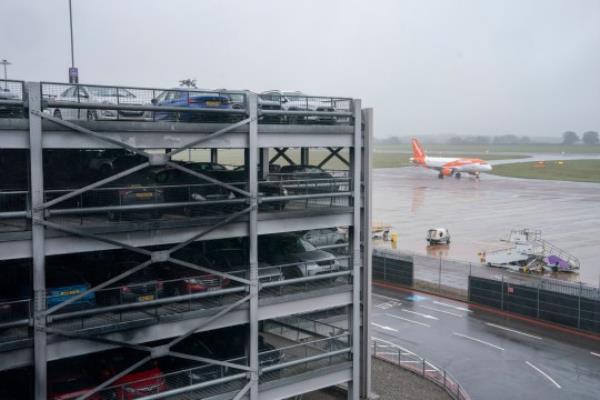 The scene at Luton Airport after a fire ripped through level three of the airport's Terminal Car Park 2, causing it to collapse. The airport, which was closed due to the incident, has since reopened following the fire which caused disruption for tens of thousands of passengers. Picture date: Thursday October 12, 2023. PA Photo. 