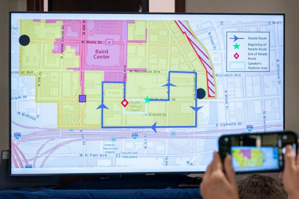 The Secret Service release maps showing the parade route and protest zo<em></em>nes in Milwaukee for the RNC.