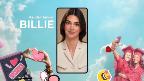 A promo for Billie, me<em></em>ta's Kendall Jenner-inspired AI assistant.