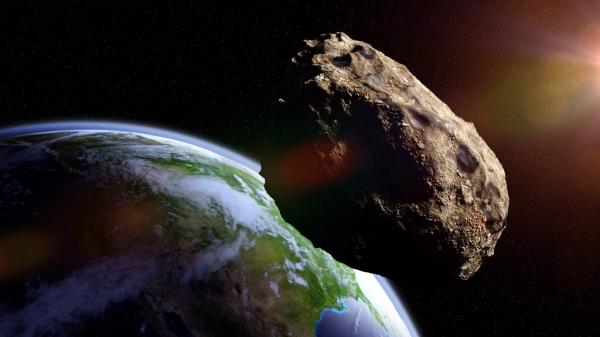 An asteroid heading toward Earth.