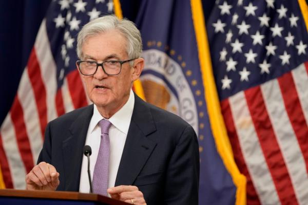 Federal Reserve Board Chairman Jerome Powell speaking at a news co<em></em>nference in Washington, November 7, 2024.