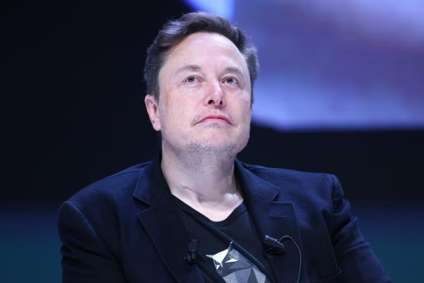 Elon Musk, wearing a black jacket, engages in a co<em></em>nversation at the Cannes Lions Internatio<em></em>nal Festival Of Creativity 2024.