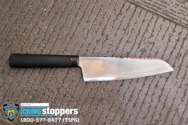 The knife used in the assault.