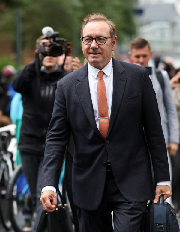 Kevin Spacey arriving in court in Lo<em></em>ndon Monday.