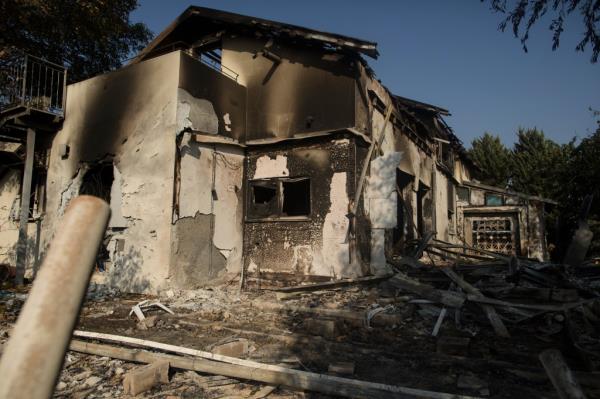 A home destroyed by Hamas at Kibbutz Be'eri.