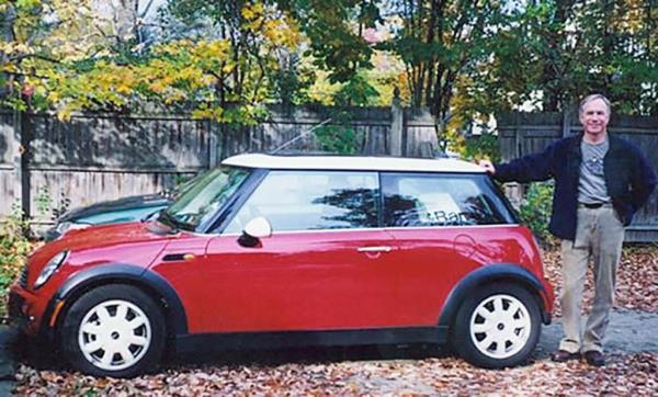 Gricar's red Mini Cooper.