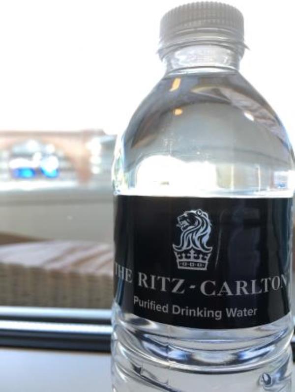 This photo of a Ritz-Carlton-branded water bottle was included in the lawsuit, which claimed Jane Doe was served a bottle similar to this one that was co<em></em>ntaminated with semen.