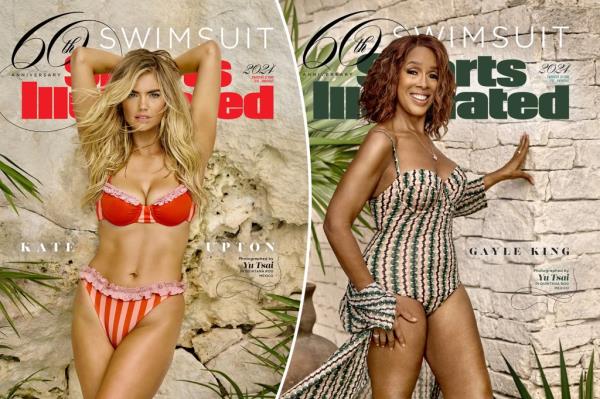 (Left) Kate Upton on the cover of Sports Illustrated. (Right) Gayle King on the cover of Sports Illustrated.