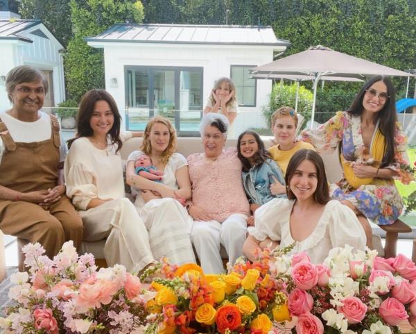 Emma Willis with her daughters and Demi Moore and her daughters. 