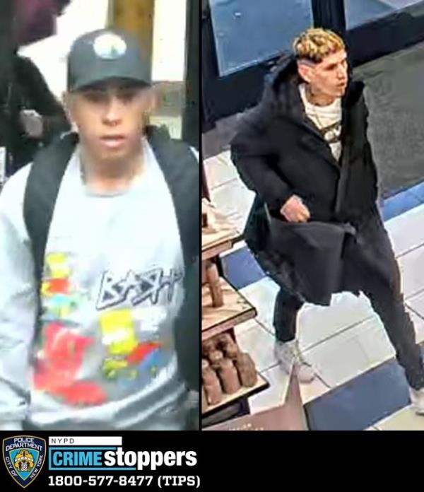 The six suspects barged into the store on East 14th Street near University Place in broad-daylight March 7 and snatched up $950 in fragrances, cops said. 