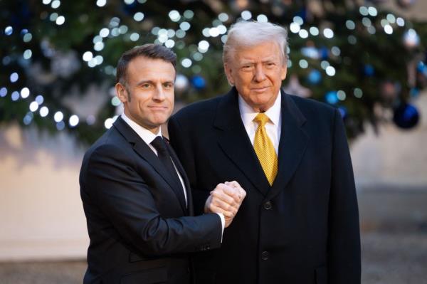 Trump said he and Macron were on the same page a<em></em>bout NATO, after they previously sparred on the issue